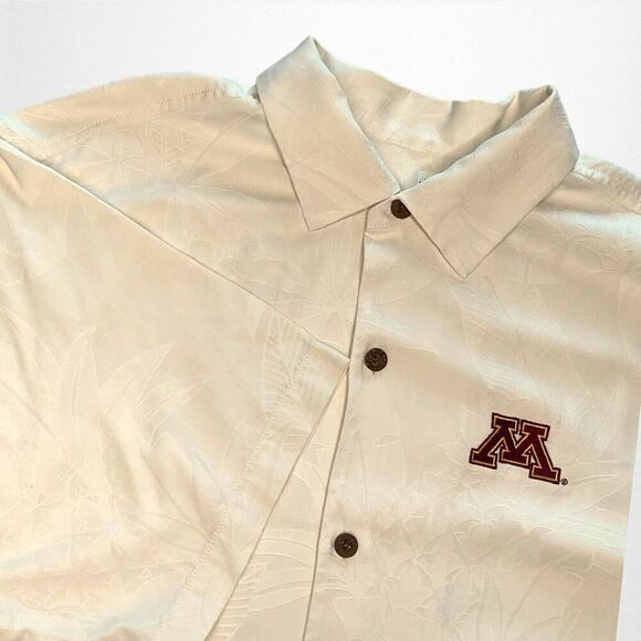 TOMMY BAHAMA Shirt‎ Size L Large Creme Ivory Color Short Sleeve Mens 100% Silk - Picture 1 of 10